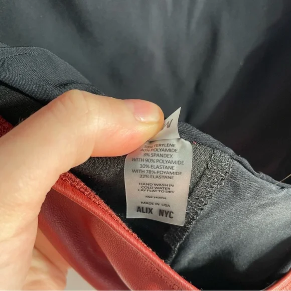 ALIX NYC Hirst Bodysuit Faux Leather Marroon Red Sleeveless Back Cut Out M - Picture 12 of 15